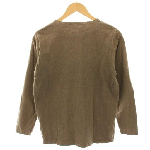 ボンクラ BONCOURA ヘンリーネックTシャツ カットソー 長袖 36 茶