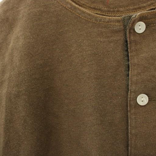 ボンクラ BONCOURA ヘンリーネックTシャツ カットソー 長袖 36 茶