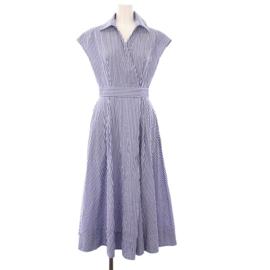 【中古】JENNE ジェンヌ シャツワンピース ノースリーブ ロング マキシ ストライプ M 青 白 iwa22ss-op02 レディース JENNE ジェンヌ シャツワンピース ノースリーブ ロング マキシ