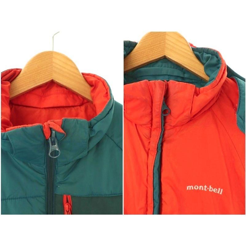【美品】モンベル リバーシブル L オレンジブラック　ダウン 中古・古着通販】mont-bell (モンベル) 90'Sマウンテンパーカー