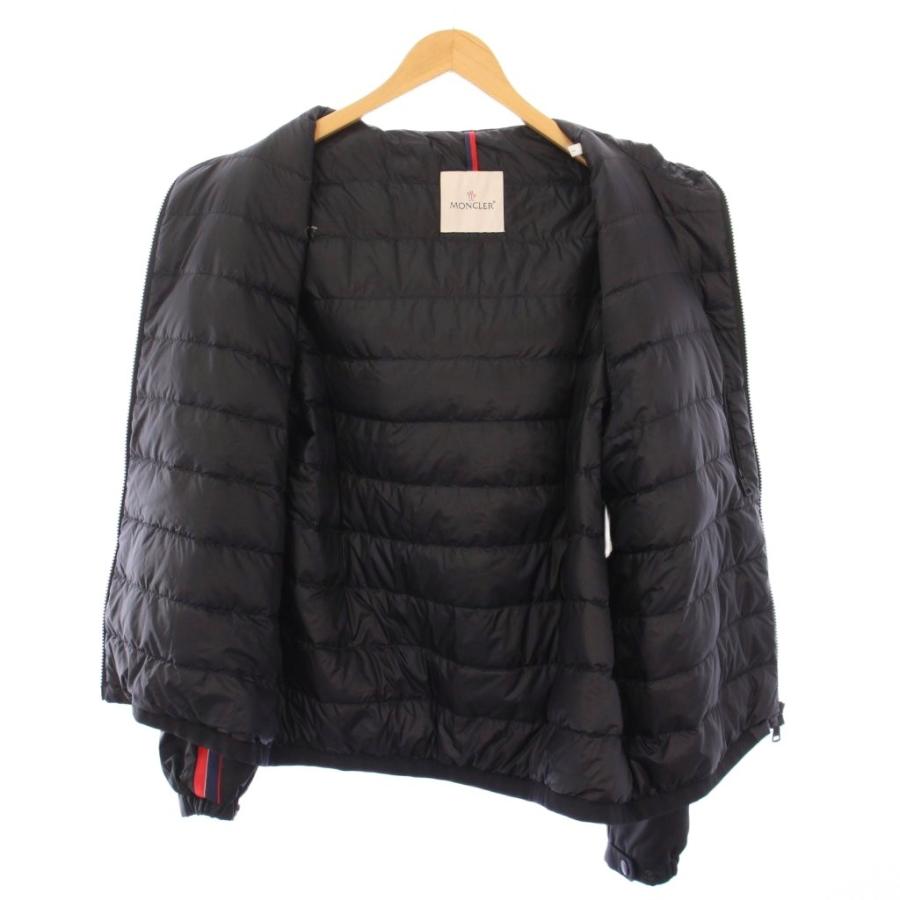 【中古】モンクレール MONCLER NECKER ダウンジャケット ナイロン アウター ジップアップ フード ロゴ プリント 黒 MONCLER（モンクレール） MONCLER NECKER ダウンジャケット ナイロン