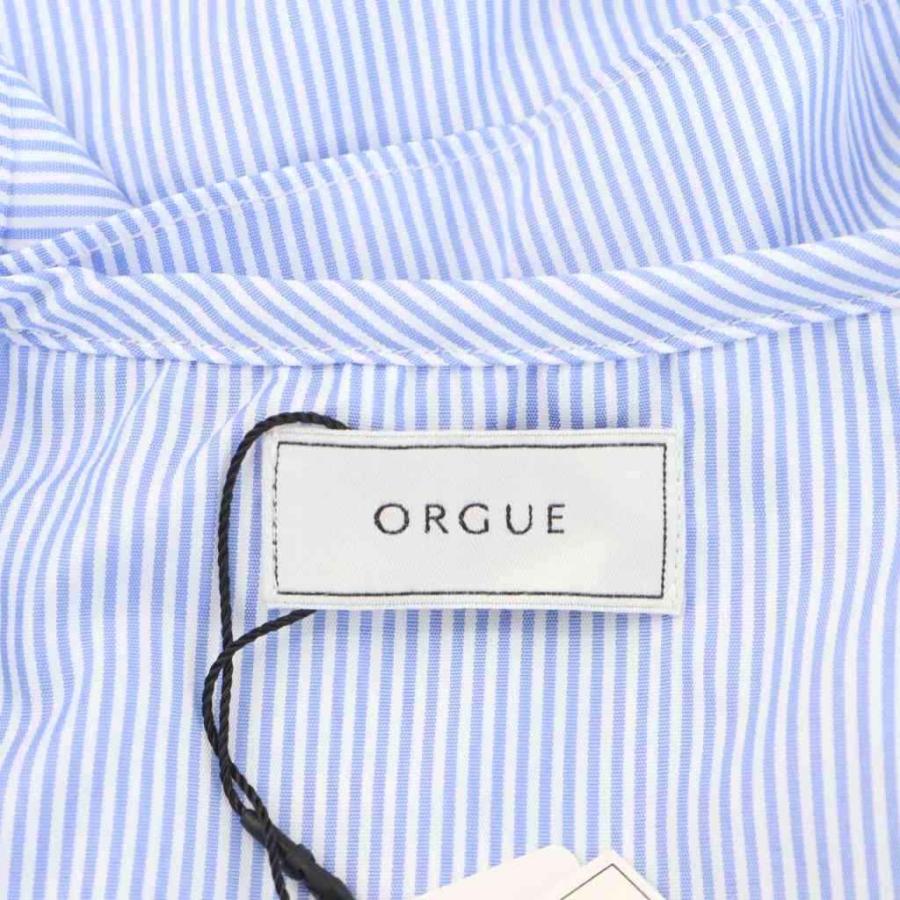 未使用品 オルグ ORGUE Stripe frill collar blouse シャツ ブラウス 