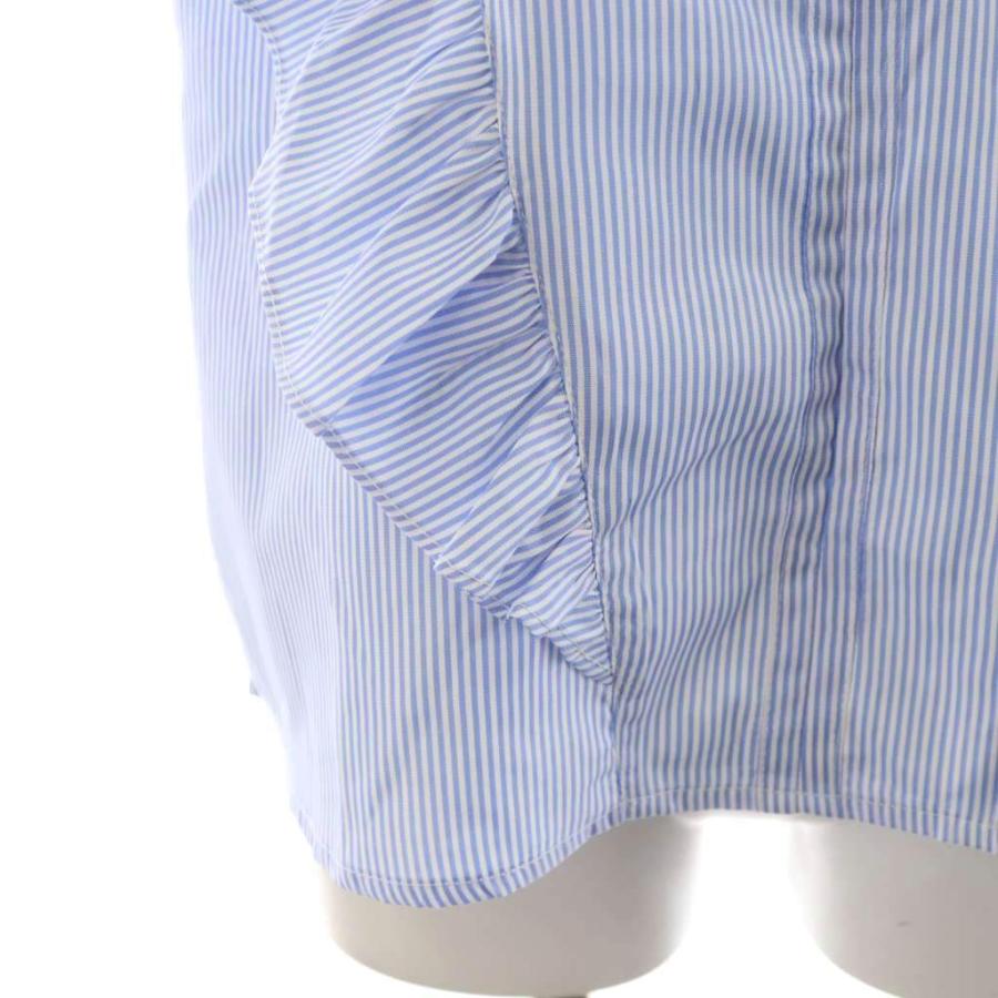 未使用品 オルグ ORGUE Stripe frill collar blouse シャツ ブラウス