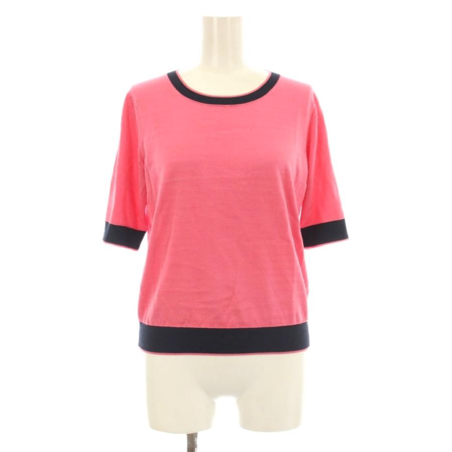 アナイ 22SS シルクコットン天竺クルーネック配色 カーディガン プル