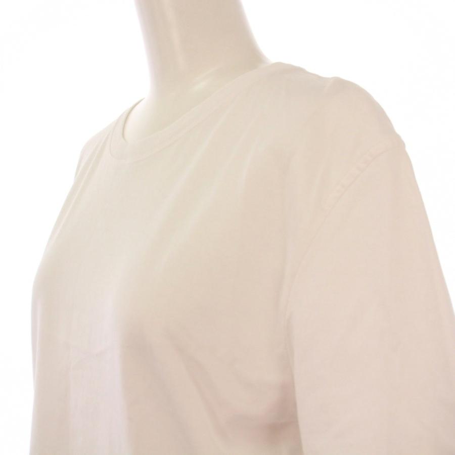 【中古】エルメス HERMES 23SS Canoe カルトゥッシュ ワンピース ひざ丈 半袖 クルーネック バックプリント 34 白 HERMES（エルメス） HERMES 23SS Canoe カルトゥッシュ ワンピース