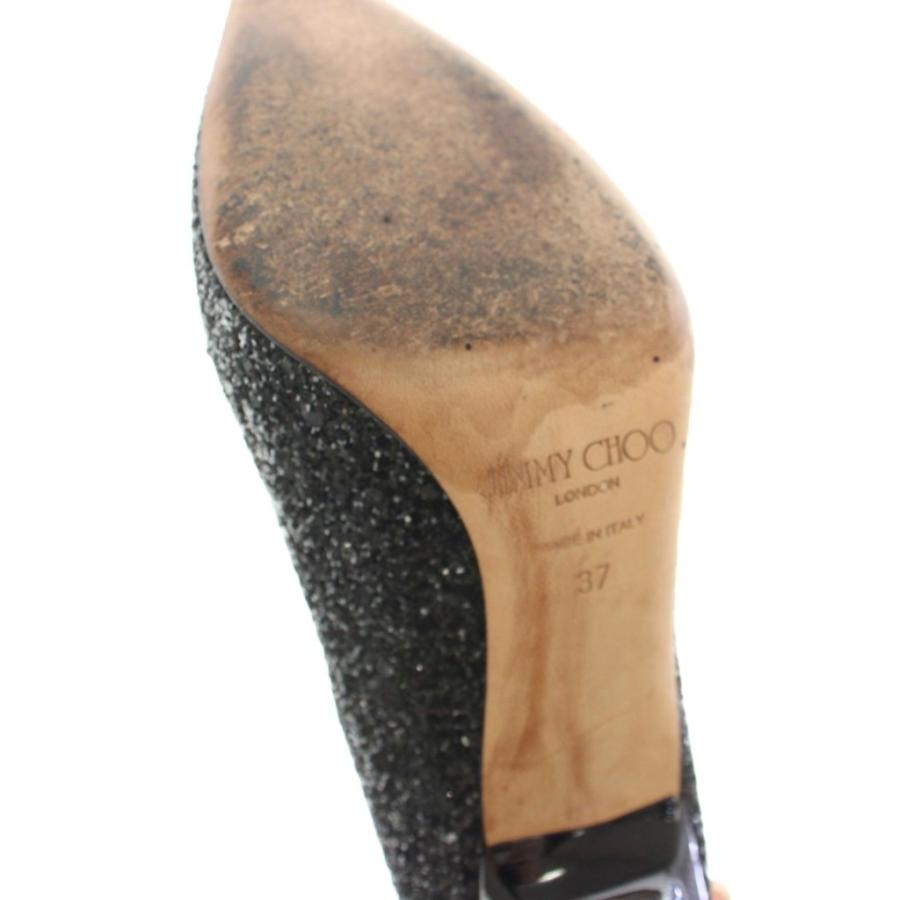 美品　ジミーチュウ　グリッター　パンプス　ラメ　ブラック　ポインテッドトゥ　37 ジミーチュウ JIMMY CHOO パンプス ポインテッドトゥ ハイヒール
