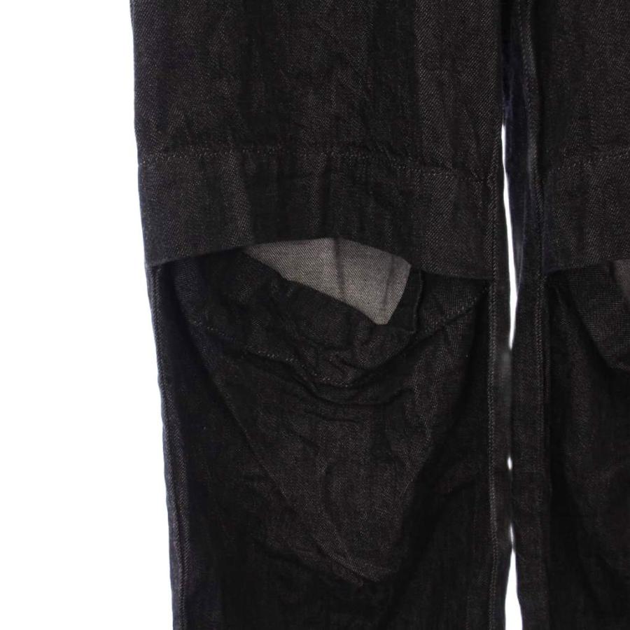 【中古】リヴィントーン RELAXED OPEN KNEE デニムパンツ ジーンズ ワイド イージー 36 ブラック LT-BLU-01-CS リヴィントーン LIVINGTONE RELAXED OPEN KNEE デニムパンツ ジーンズ