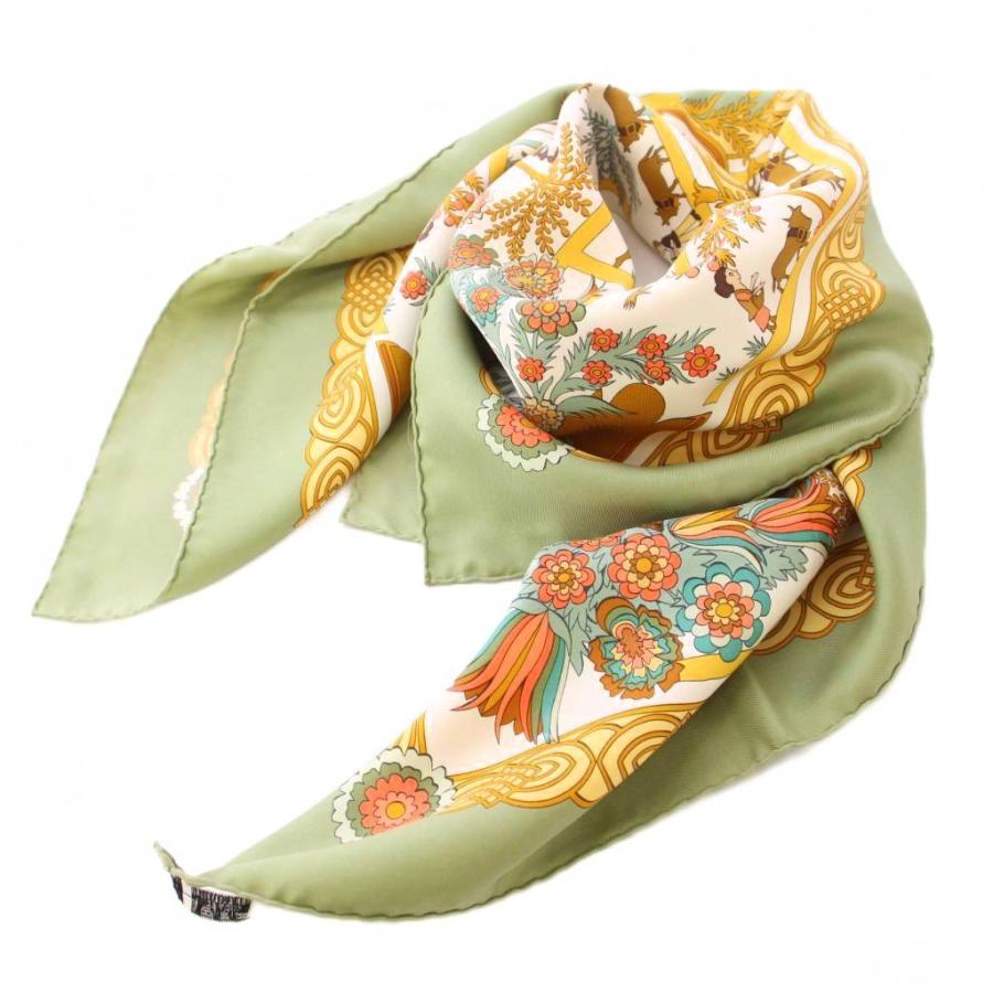 HERMES エルメス カレ90 Decoupages 切り絵 スカーフ 正方形 シルク 総  