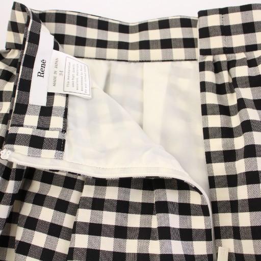 ルネ Rene フレアスカート ミモレ ロング ギンガムチェック柄 34 黒  