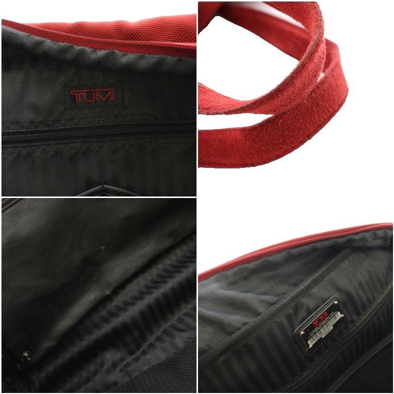 TUMI（トゥミ） ショルダーバッグ ハンドバッグ ナイロン スエード 赤