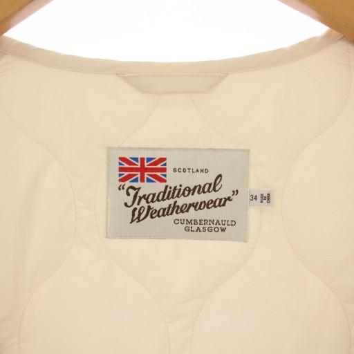 【中古】トラディショナルウェザーウェア 中綿ベスト ジャケット ジップアップ 34 アイボリー レディース トラディショナルウェザーウェア Traditional Weatherwear 中綿ベスト