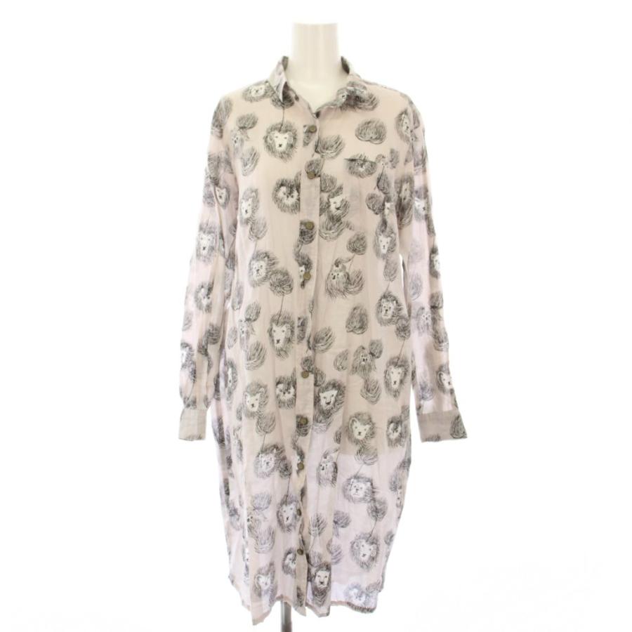 マーブルシュッド marble SUD シャツワンピース 長袖 ひざ丈 総柄  