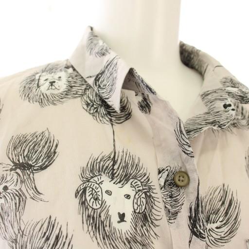 マーブルシュッド marble SUD シャツワンピース 長袖 ひざ丈 総柄  