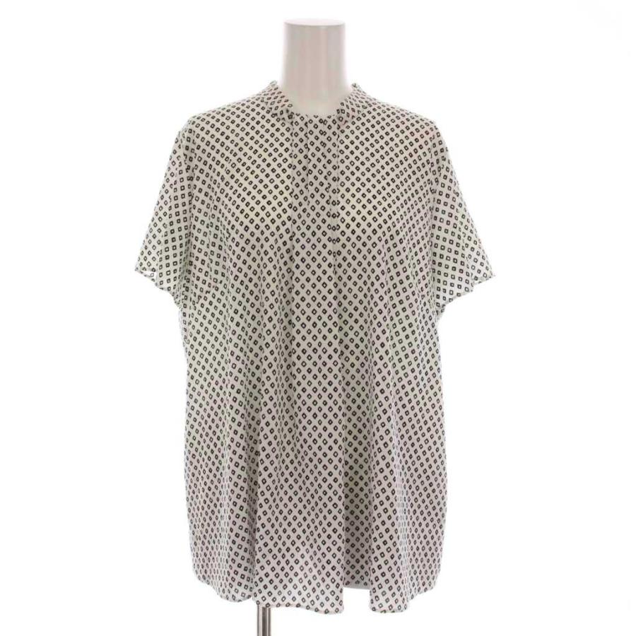 アンタイトル ドット柄ブラウス UNTITLED（アンタイトル） ブラウス カットソー 半袖 総柄 4 白 黒