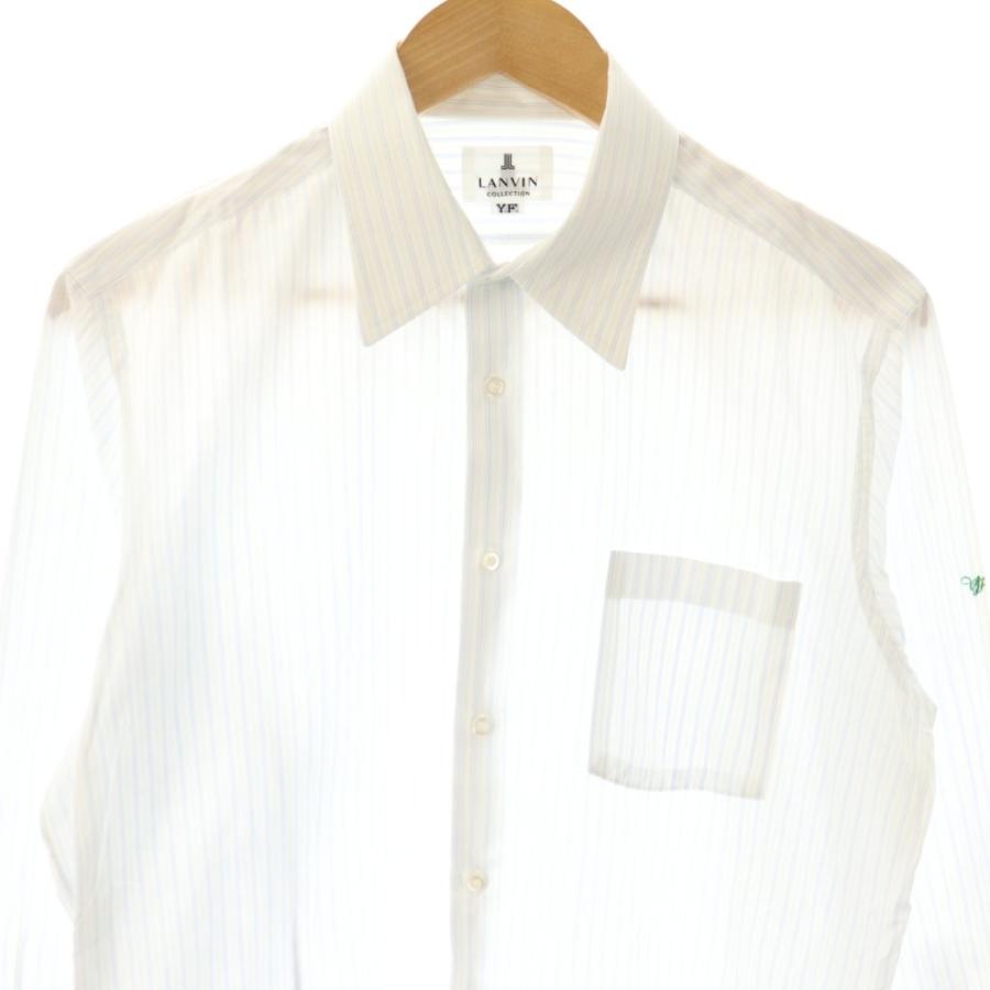 ランバン LANVIN COLLECTION コレクション シャツ ストライプ 白 青 