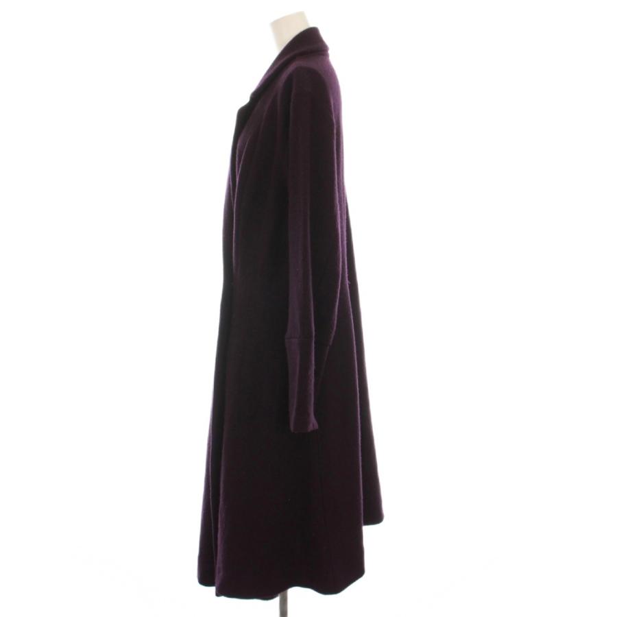 萌 MOYURU モユル ニットコート ロング アウター 40 パープル