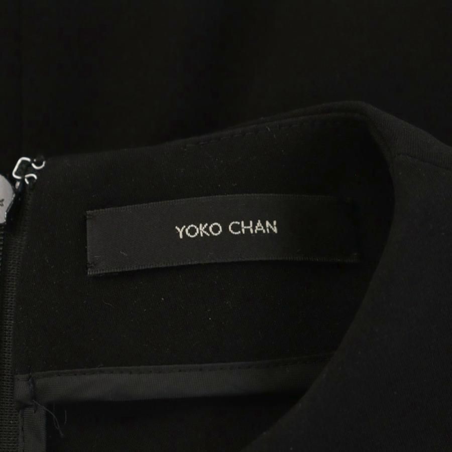 【中古】ヨーコチャン YOKO CHAN ワンピース ひざ丈 長袖 裾フリル ノーカラー 38 黒 ブラック YCD-422-855 ヨーコチャン YOKO CHAN ワンピース ひざ丈 長袖 裾フリル ノーカラー
