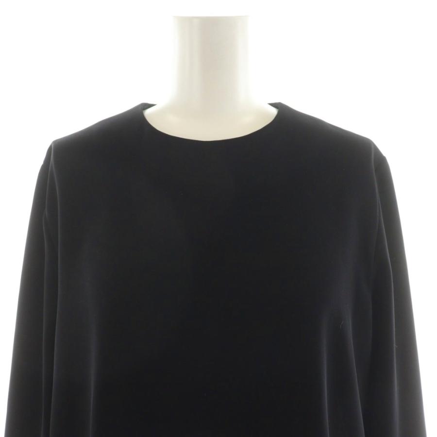 ヨーコチャン YOKO CHAN ワンピース ひざ丈 長袖 裾フリル ノーカラー