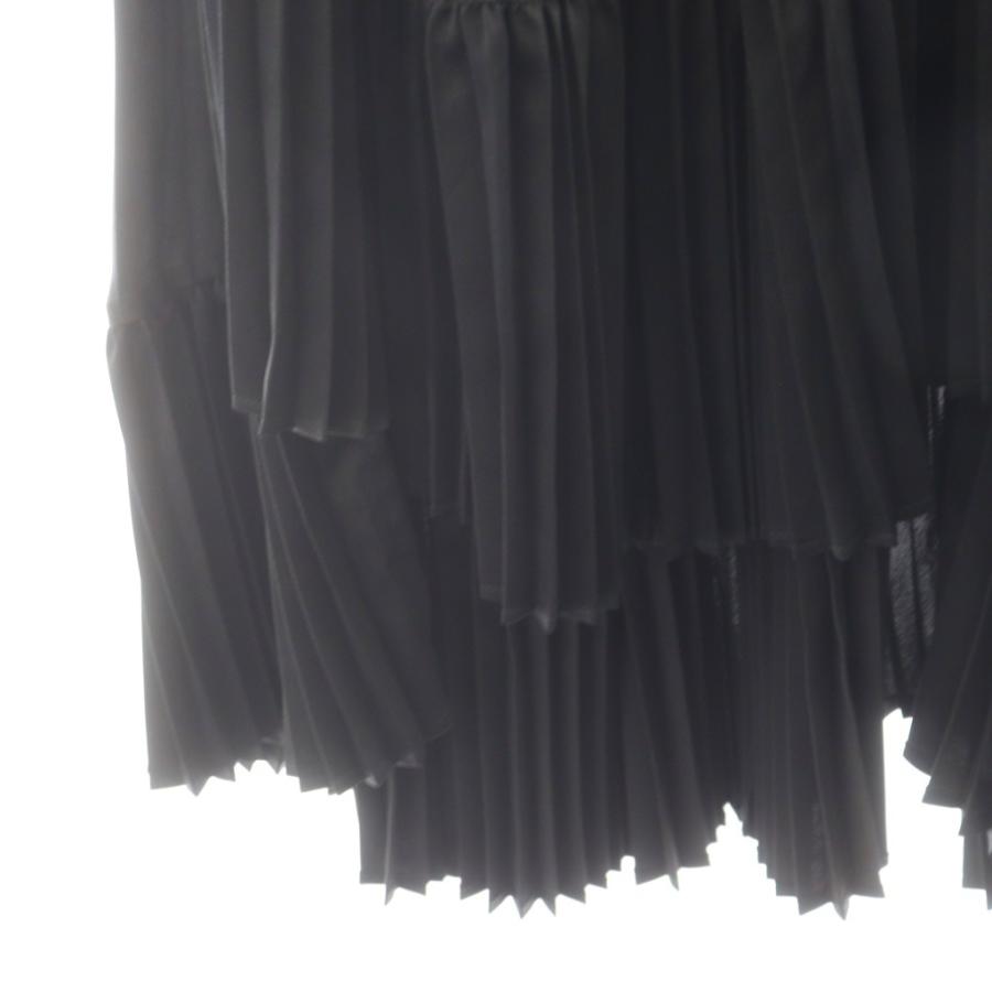 リミフゥ LIMI feu 変型プリーツスカート ロング丈 S 黒 ブラック LH  