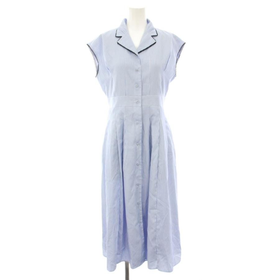 【中古】トッカ 25SS RAINY RAINING ドレス ワンピース ひざ丈 半袖 ストライプ柄 0 水色 OPTOGM0940 レディース トッカ TOCCA 25SS RAINY RAINING ドレス ワンピース ひざ丈 半袖