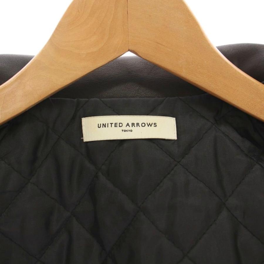 【美品】 ユナイテッドアローズ レザーシングルライダース 山羊革 レディース M UNITED ARROWS（ユナイテッドアローズ） レザー ライダースジャケット