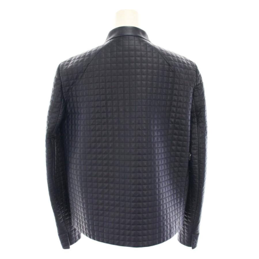 サルヴァトーレフェラガモ ガンチーニ レザーディテール ジャケット ネイビー FERRAGAMO サルヴァトーレフェラガモ Salvatore Ferragamo