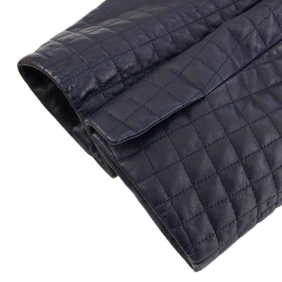 サルヴァトーレフェラガモ ガンチーニ レザーディテール ジャケット ネイビー FERRAGAMO サルヴァトーレフェラガモ Salvatore Ferragamo