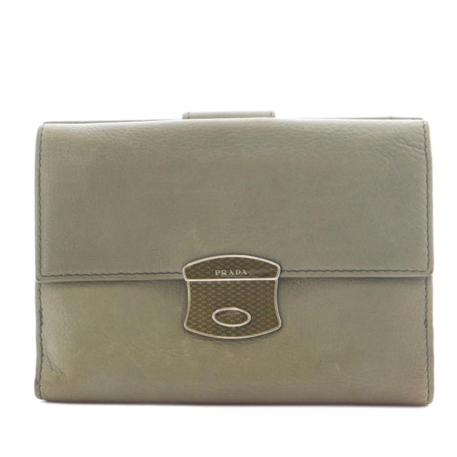 PRADA 二つ折り財布 グレー PRADA（プラダ） 財布 レディース 2つ折り 折財布 コンパクト