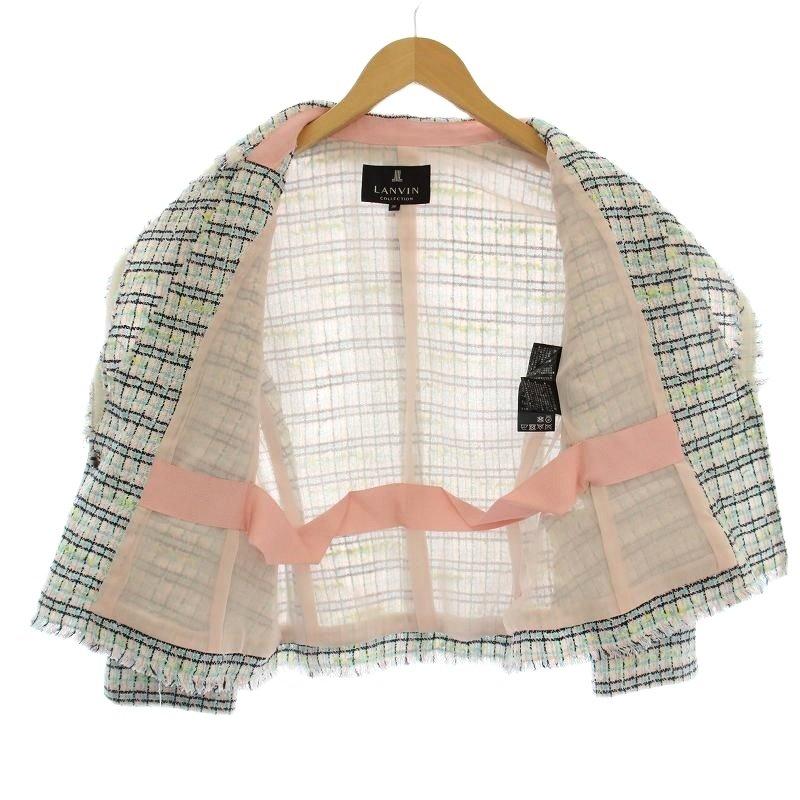ランバン LANVIN COLLECTION ツイード スーツ セットアップ ひざ