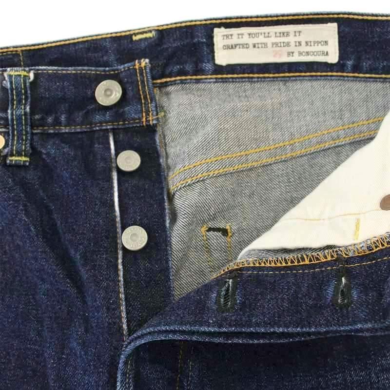 ボンクラ BONCOURA デニムパンツ ボタンフライ 赤耳 ジーンズ 29 青