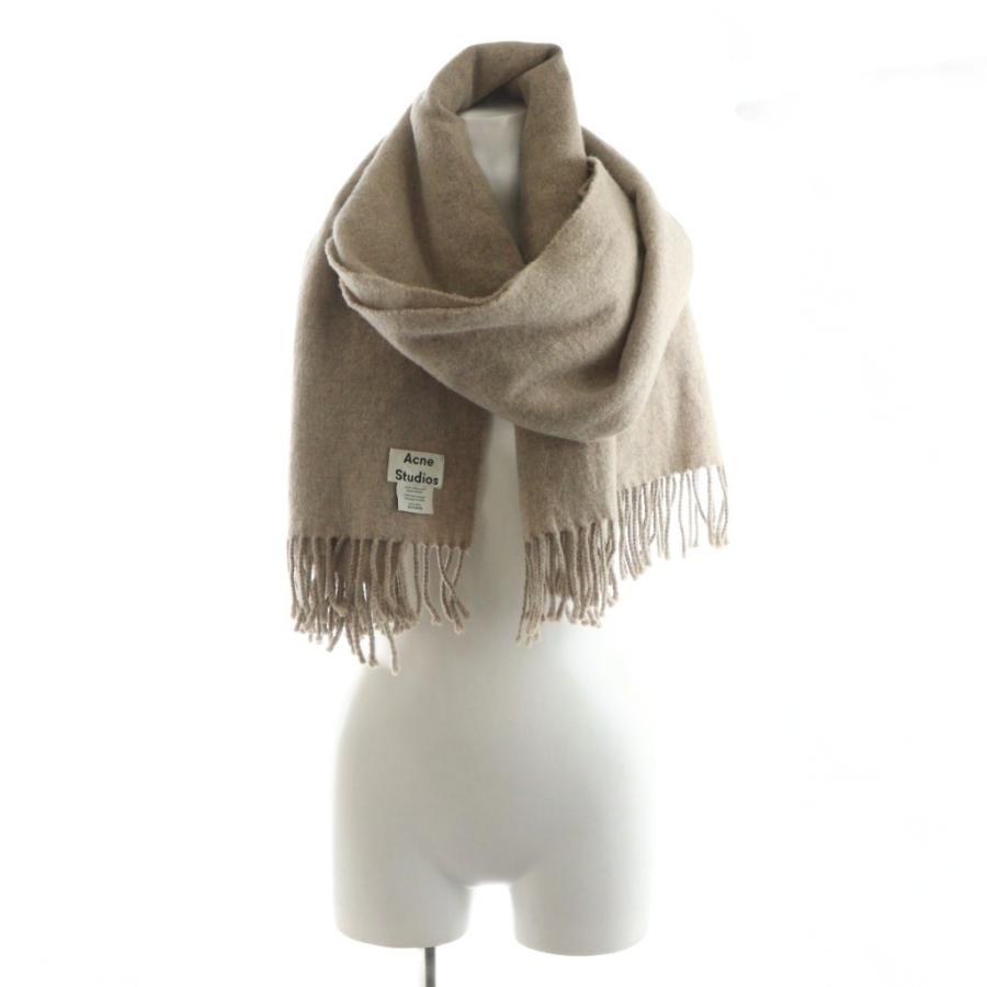 Acne Studios ベージュ マフラー フリンジ付き アクネ ストゥディオズ Acne Studios マフラー フリンジ ウール