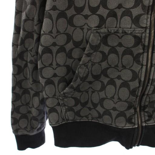 COACH（コーチ） ジップアップパーカー シグネチャー 長袖 XS 黒