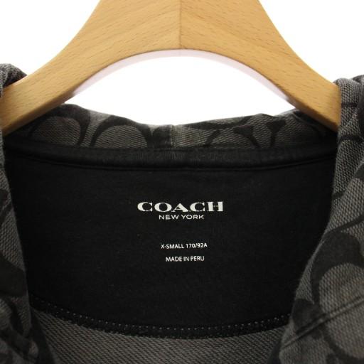 COACH（コーチ） ジップアップパーカー シグネチャー 長袖 XS 黒
