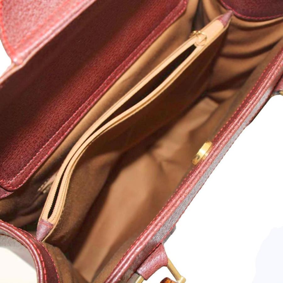 GUCCI（グッチ） バンブー ダイアナ ハンドバッグ レザー 赤茶 002