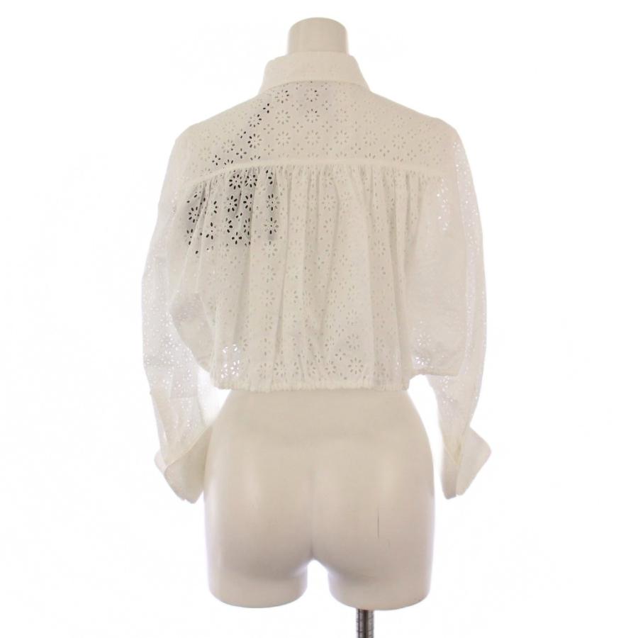 未使用品 アライア ALAIA クロップド ブロデリー アングレーズ シャツ 