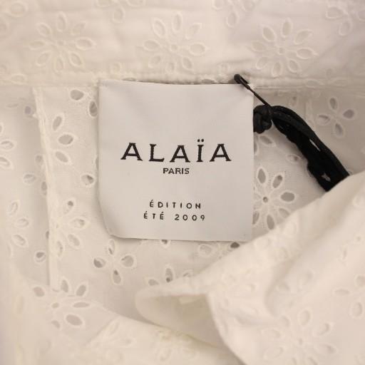 未使用品 アライア ALAIA クロップド ブロデリー アングレーズ シャツ 
