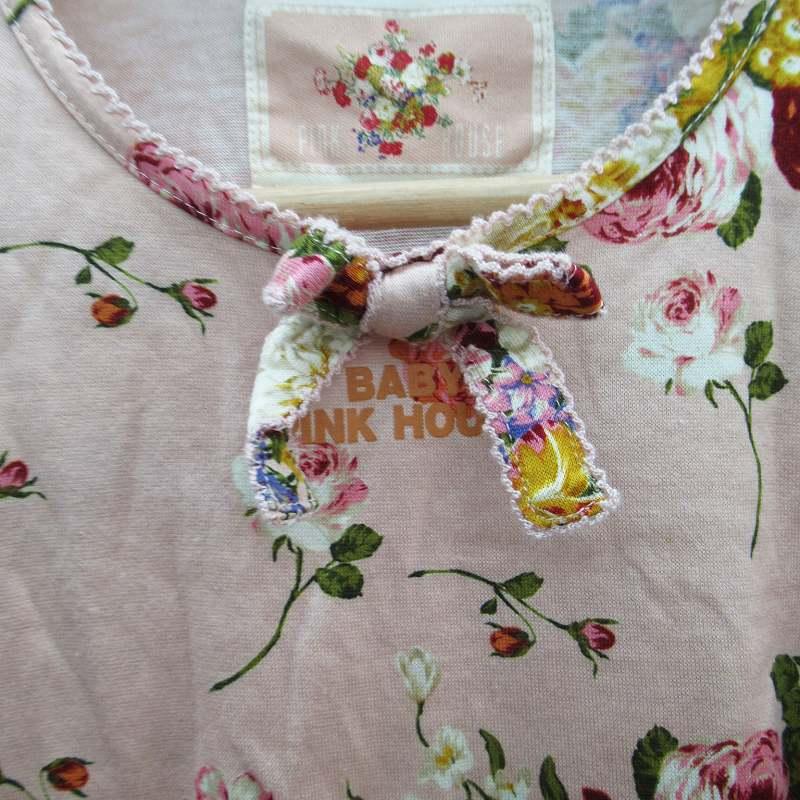 PINK HOUSE 花柄 クローバー ミニ ワンピース 半袖 ブラウス ベビーピンクハウス BABY PINK HOUSE ワンピース ミニ丈 長袖 花柄