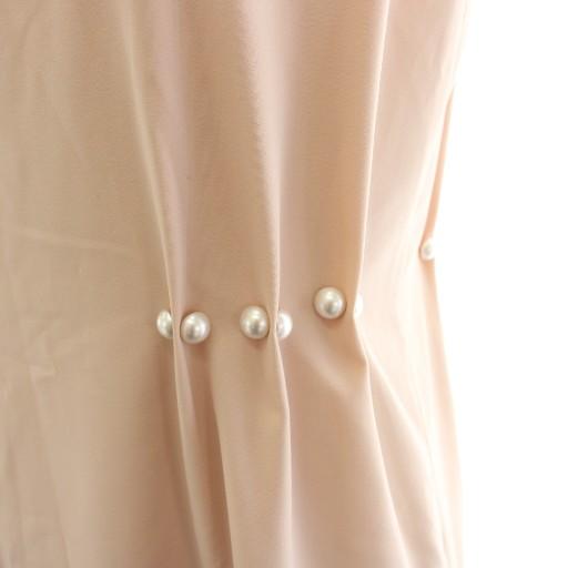 【中古】ルネ Rene basic パールエレガンスドレス ワンピース ひざ丈 ノースリーブ 34 ベビーピンク 5836110 /HN Rene（ルネ） Rene basic パールエレガンスドレス ワンピース ひざ丈