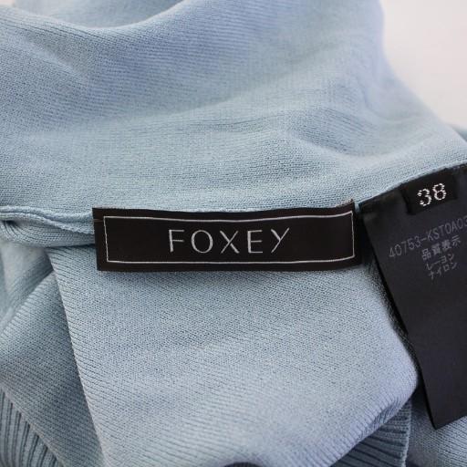 FOXEY（フォクシー） リブニット 半袖 クルーネック 薄手 ストレッチ
