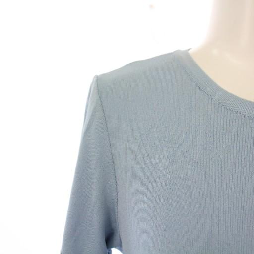 FOXEY（フォクシー） リブニット 半袖 クルーネック 薄手 ストレッチ