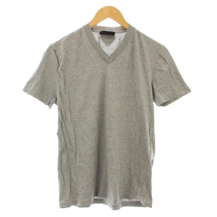 PRADA（プラダ） PRADA Tシャツ カットソー 半袖 Vネック 三角アイコン