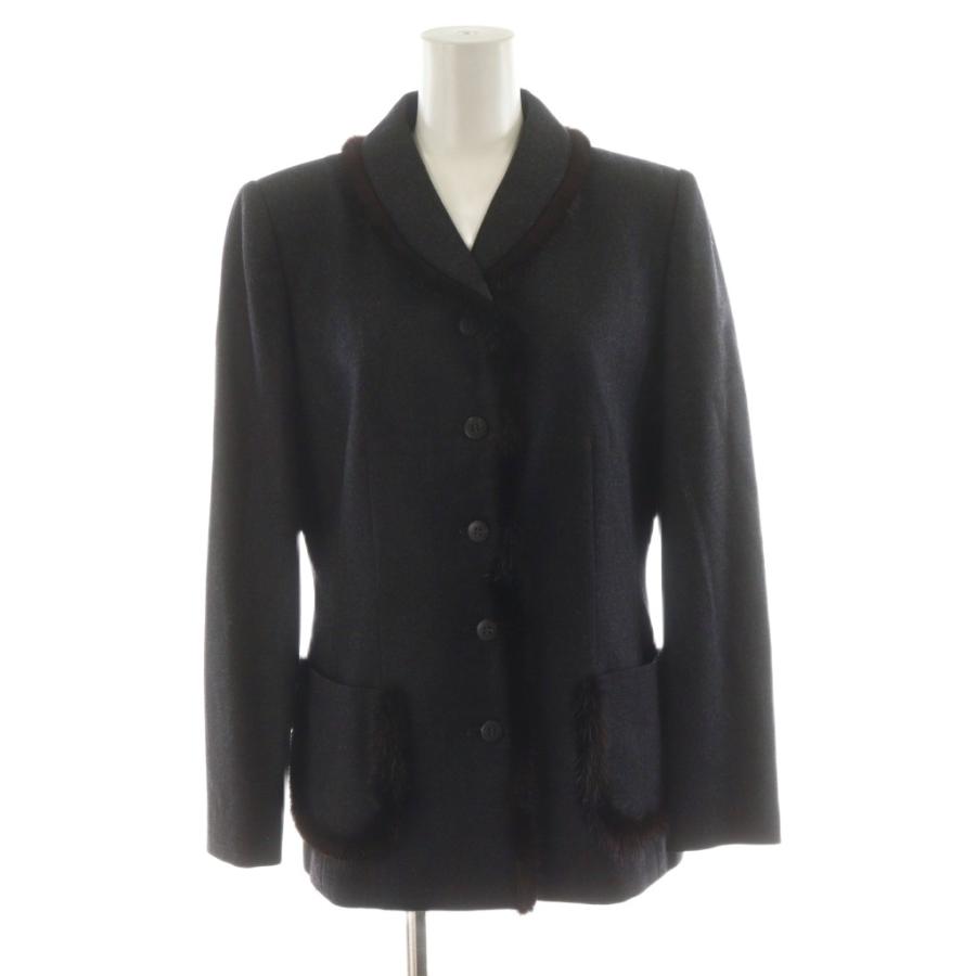 【中古】ミス アシダ miss ashida ジャケット シングル ファー ミンク ウール 7 グレー /AN15 レディース ミス アシダ miss ashida ジャケット シングル ファー ミンク ウール 7