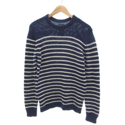 DIESEL（ディーゼル） ニット セーター 長袖 S 紺 ネイビー ボーダー柄 