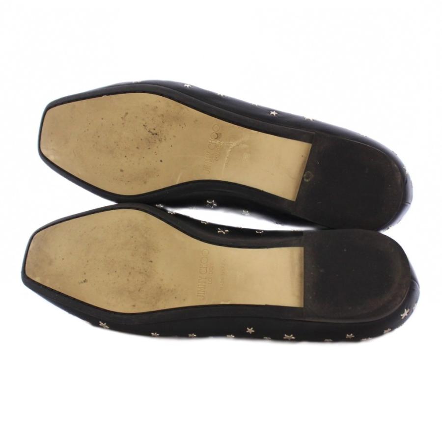 美品 ジミーチュウ 36 23 フラットパンプス スター スタッズ ブラック 黒 ジミーチュウ JIMMY CHOO スタースタッズフラットシューズ パンプス