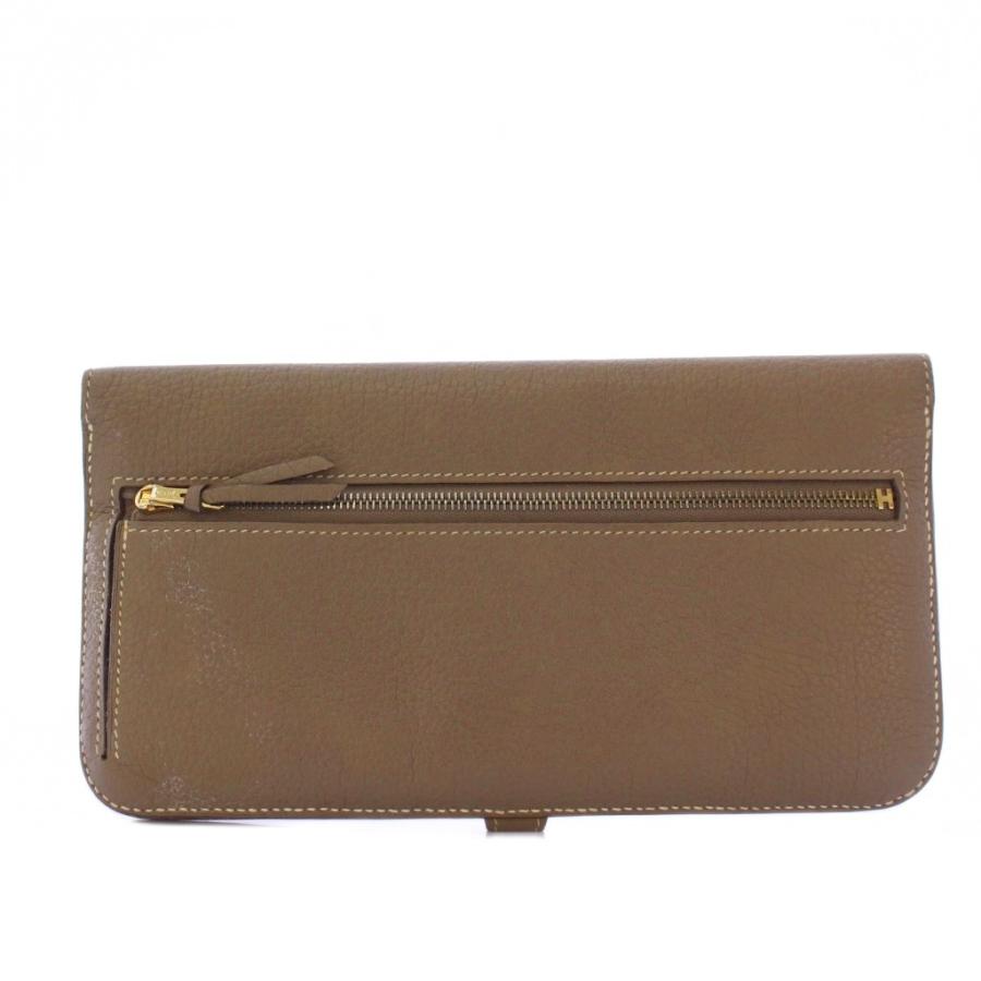 HERMES エルメス ドゴンロング 長財布 二つ折り エトゥープ □N刻印  