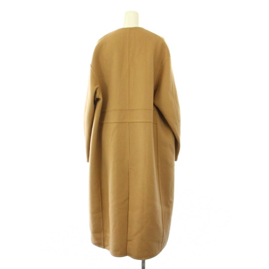 ドゥロワー Drawer リバーノーカラーコート アウター ロング丈 ウール