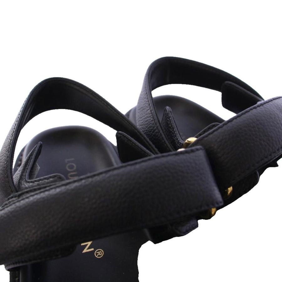 【中古】ルイヴィトン LOUIS VUITTON LVサンセット プラットフォーム コンフォートサンダル レザー 37 黒 1ACP6O LOUIS VUITTON（ルイ・ヴィトン） LOUIS VUITTON LVサンセット