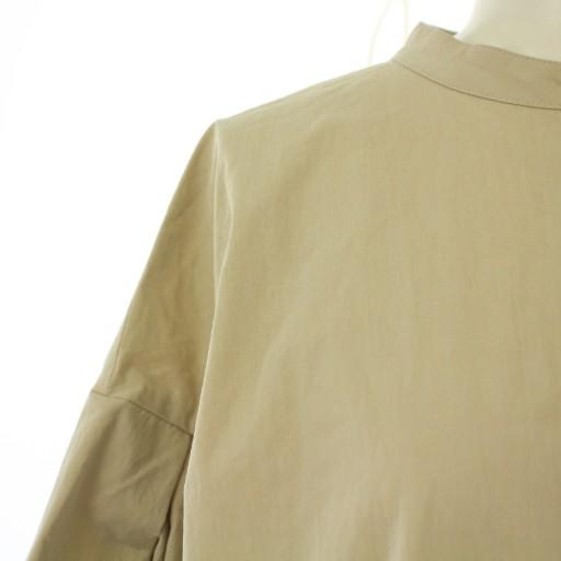 【中古】ビアズリー ガリャルダガランテ フレアワンピース シャツ マキシ ロング 長袖 バンドカラー 無地 ベージュ ビアズリー BEARDSLEY ガリャルダガランテ フレアワンピース シャツ