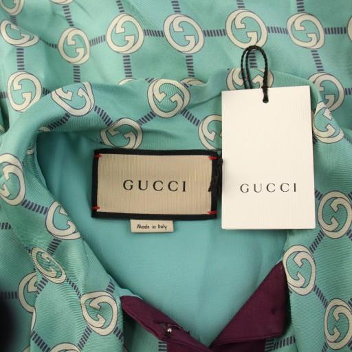 GUCCI（グッチ） インターロッキングG プリント シルクドレス シャツ 