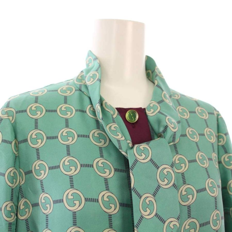 GUCCI（グッチ） インターロッキングG プリント シルクドレス シャツ 